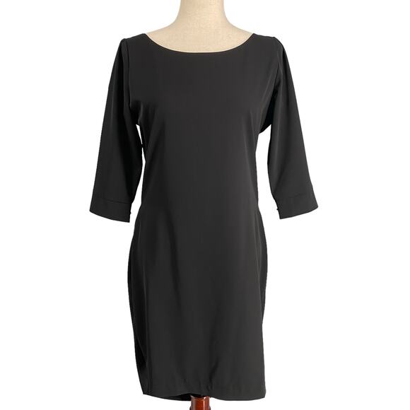 Elm Design Icelandic Artsy Lagenlook Draped Little Black Dress 1 Chic Minimalist - Picture 1 of 10